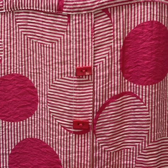 Multiples sz M pink and white patterned button down top NWT - Picture 5 of 10
